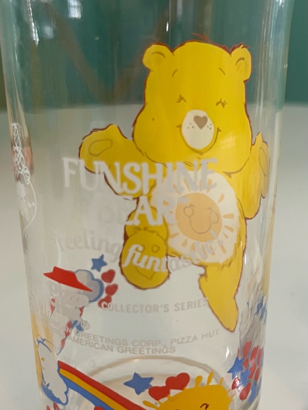 Care Bears 4 Piece Glass Set — Yellow, Blue, Orange, Pink Bears Pizza Hut - Picture 9 of 9